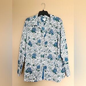 Charter Club Floral Print Button Down Top